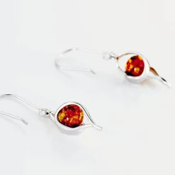 Histoire d'Or Boucles D'oreilles Pendantes Hilarionne Argent Blanc Ambre