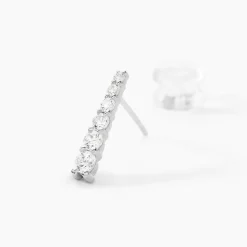 Boucles D'oreilles Pendantes Georas Or Blanc Oxyde-Histoire d'Or Hot