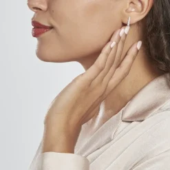 Boucles D'oreilles Pendantes Georas Or Blanc Oxyde-Histoire d'Or Hot