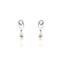 Histoire d'Or Boucles D'oreilles Pendantes Anilie Argent Blanc Perle D'imitation