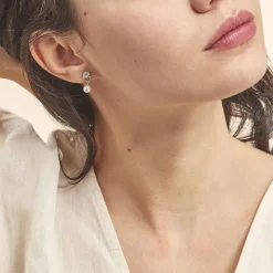 Histoire d'Or Boucles D'oreilles Pendantes Anilie Argent Blanc Perle D'imitation