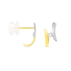 Histoire d'Or Boucles D'oreilles Pendantes Ascagne Or Bicolore Oxyde De Zirconium