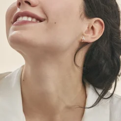 Histoire d'Or Boucles D'oreilles Pendantes Ascagne Or Bicolore Oxyde De Zirconium