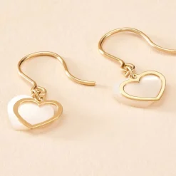 Histoire d'Or Boucles D'oreilles Pendantes Naïade Or Jaune Nacre