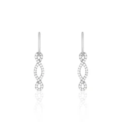 Boucles D'oreilles Pendantes Carla Argent Blanc Oxyde De Zirconium-Histoire d'Or Outlet