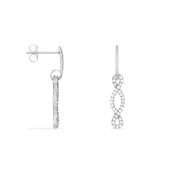 Boucles D'oreilles Pendantes Carla Argent Blanc Oxyde De Zirconium-Histoire d'Or Outlet