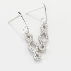 Boucles D'oreilles Pendantes Carla Argent Blanc Oxyde De Zirconium-Histoire d'Or Outlet