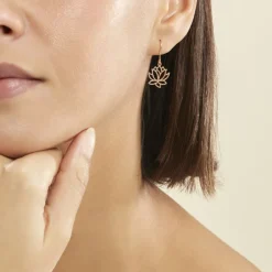 Histoire d'Or Boucles D'oreilles Pendantes Rosita Argent Rose