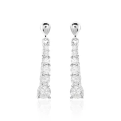 Histoire d'Or Boucles D'oreilles Pendantes Dervla Argent Rhodié Oxyde De Zirconium