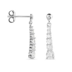 Histoire d'Or Boucles D'oreilles Pendantes Dervla Argent Rhodié Oxyde De Zirconium