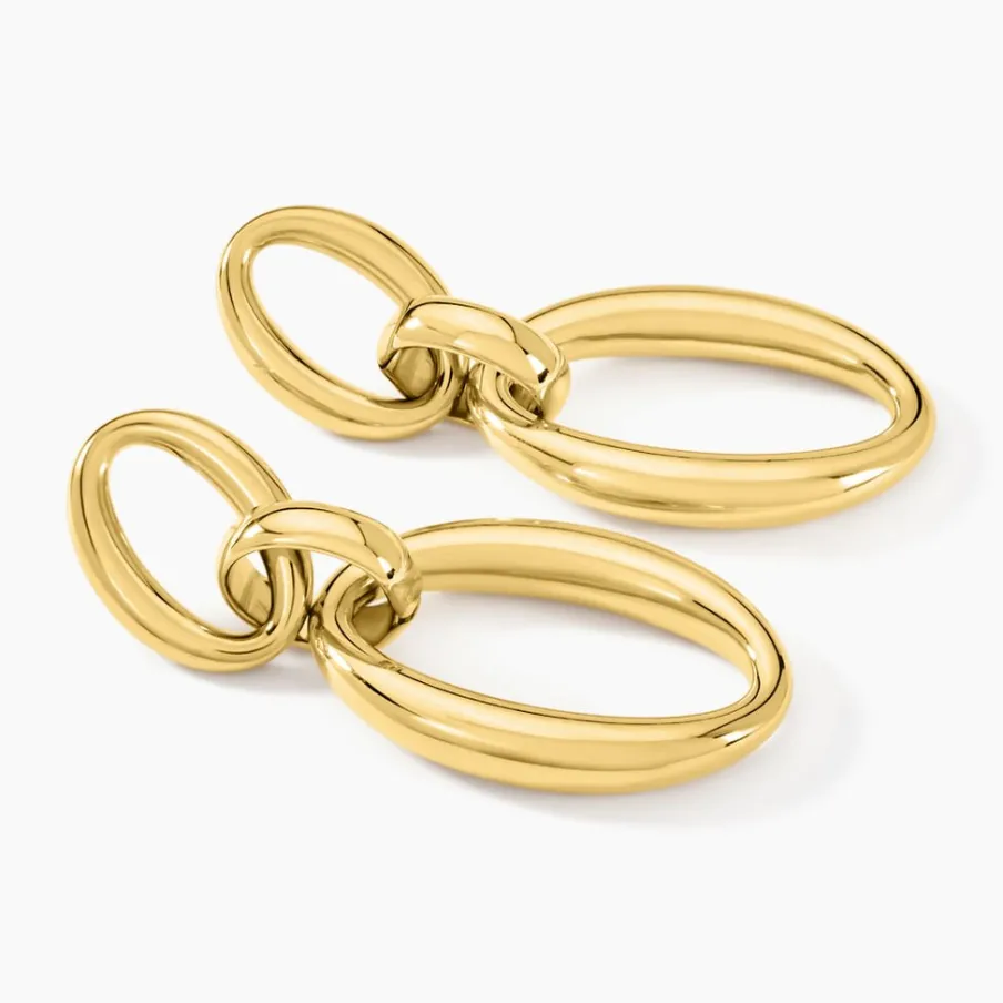 Histoire d'Or Boucles D'oreilles Pendantes Zeilah Acier Jaune