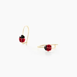 Histoire d'Or Boucles D'oreilles Pendantes Helidie Coccinelle Or Jaune