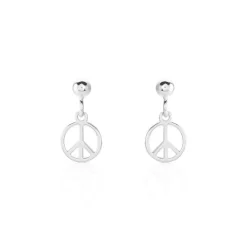 Histoire d'Or Boucles D'oreilles Pendantes Paz Argent Blanc