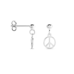 Histoire d'Or Boucles D'oreilles Pendantes Paz Argent Blanc