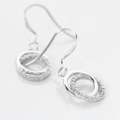 Histoire d'Or Boucles D'oreilles Pendantes Circus Argent Blanc Oxyde De Zirconium