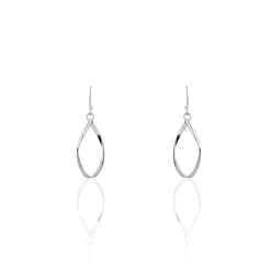 Histoire d'Or Boucles D'oreilles Pendantes Twisty Argent Blanc