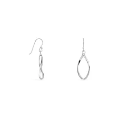 Histoire d'Or Boucles D'oreilles Pendantes Twisty Argent Blanc