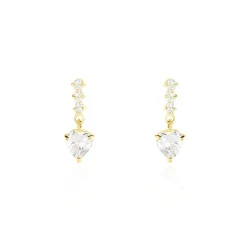 Histoire d'Or Boucles D'oreilles Pendantes Luminita Or Jaune Oxyde De Zirconium