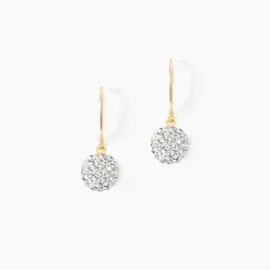 Histoire d'Or Boucles D'oreilles Pendantes Or Jaune Fidelia Cristal