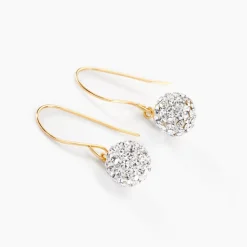 Histoire d'Or Boucles D'oreilles Pendantes Or Jaune Fidelia Cristal