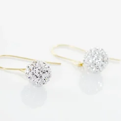 Histoire d'Or Boucles D'oreilles Pendantes Or Jaune Fidelia Cristal