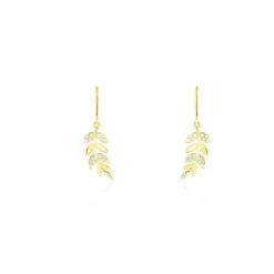 Boucles D'oreilles Pendantes Or Jaune Nahia Oxydes De Zirconium-Histoire d'Or Clearance