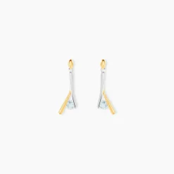 Boucles D'oreilles Pendantes Formev Or Bicolore Oxyde De Zirconium-Histoire d'Or Hot