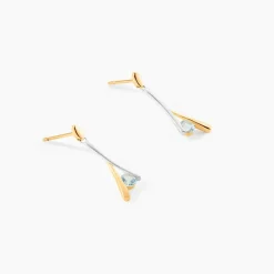 Boucles D'oreilles Pendantes Formev Or Bicolore Oxyde De Zirconium-Histoire d'Or Hot