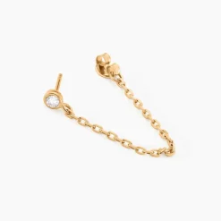 Histoire d'Or Boucles D'oreilles Pendantes Plaqué Or Lienard Oxydes De Zirconium