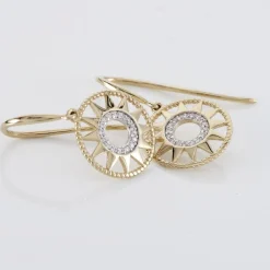 Boucles D'oreilles Pendantes Thallya Or Jaune Oxyde De Zirconium-Histoire d'Or Online