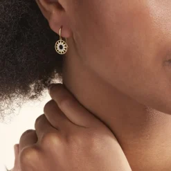 Boucles D'oreilles Pendantes Thallya Or Jaune Oxyde De Zirconium-Histoire d'Or Online