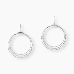 Boucles D'oreilles Pendantes Nadiona Argent Blanc-Histoire d'Or Sale