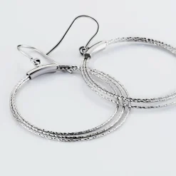 Boucles D'oreilles Pendantes Nadiona Argent Blanc-Histoire d'Or Sale