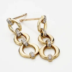 Boucles D'oreilles Pendantes Abban Or Jaune Diamant-Histoire d'Or Hot