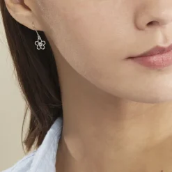 Histoire d'Or Boucles D'oreilles Pendantes Lucrezia Argent Blanc