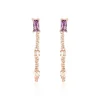 Boucles D'oreilles Pendantes Purple Mood Argent Rose Oxydes-Histoire d'Or