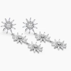 Boucles D'oreilles Pendantes Daisy Argent Blanc Oxyde De Zirconium-Histoire d'Or Discount