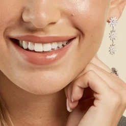 Boucles D'oreilles Pendantes Daisy Argent Blanc Oxyde De Zirconium-Histoire d'Or Discount