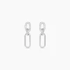 Boucles D'oreilles Pendantes Trait D'union Argent Blanc Oxyde-Histoire d'Or Clearance