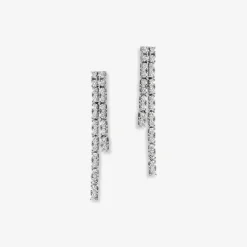 Histoire d'Or Boucles D'oreilles Pendantes River Or Blanc Diamant