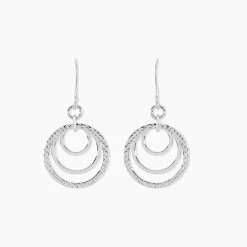 Histoire d'Or Boucles D'oreilles Pendantes Lilia Argent Blanc