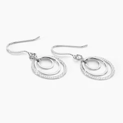 Histoire d'Or Boucles D'oreilles Pendantes Lilia Argent Blanc