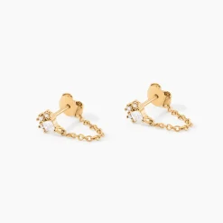 Histoire d'Or Boucles D'oreilles Pendantes Lanna Plaqué Or Jaune Oxyde De Zirconium