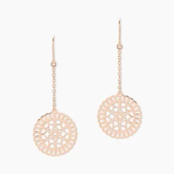 Histoire d'Or Boucles D'oreilles Pendantes Rotonda Argent Rose