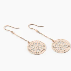 Histoire d'Or Boucles D'oreilles Pendantes Rotonda Argent Rose