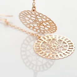 Histoire d'Or Boucles D'oreilles Pendantes Rotonda Argent Rose