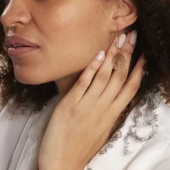 Histoire d'Or Boucles D'oreilles Pendantes Rotonda Argent Rose