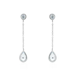 Boucles D'oreilles Pendantes Brenda Or Blanc Topaze-Histoire d'Or Sale