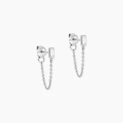 Histoire d'Or Boucles D'Oreilles Pendantes Manuelita Argent Blanc Oxyde De Zirconium