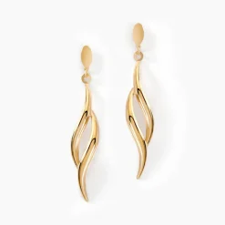 Boucles D'oreilles Pendantes Merone Vagues Or Jaune-Histoire d'Or Outlet